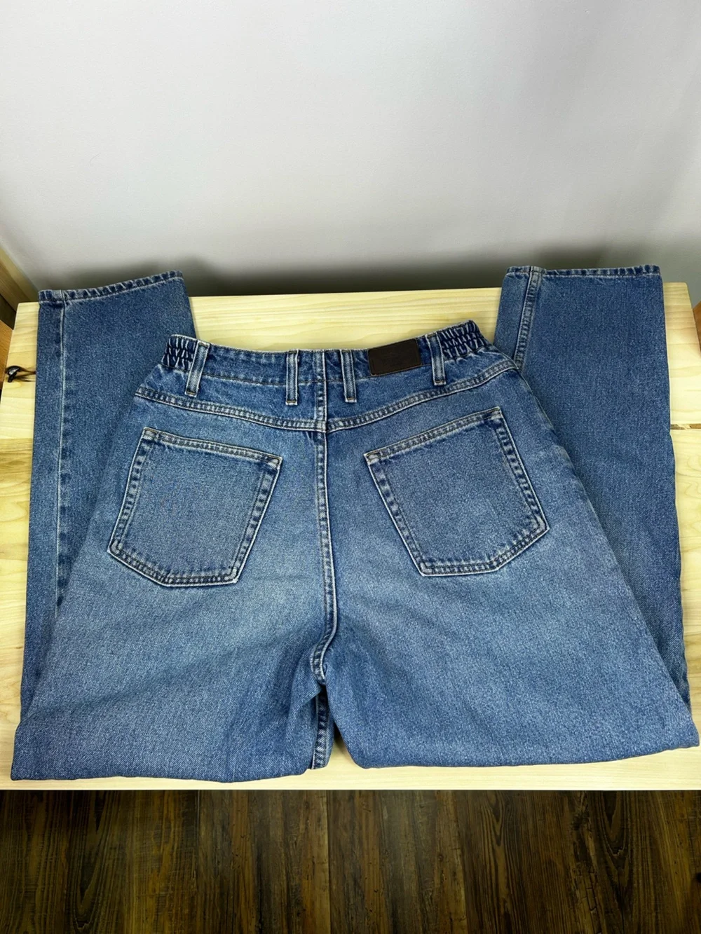 L.L. Bean Double L Comfort Waist Women's Straight-Leg Jeans in Blue Denim